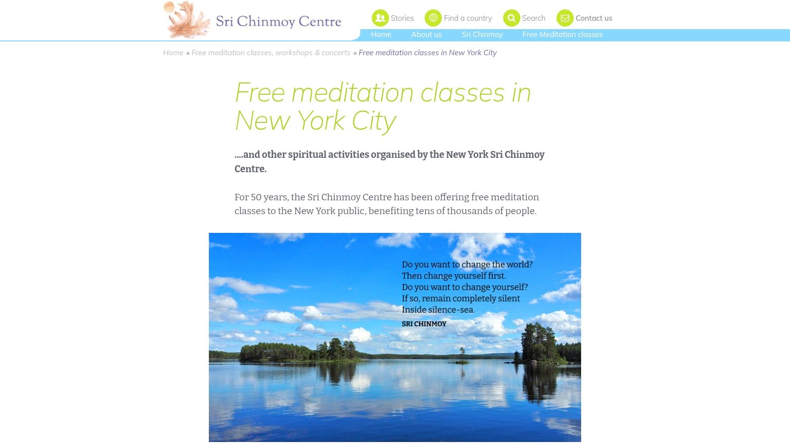 Sri Chinmoy Centre – Free Meditation in NYC