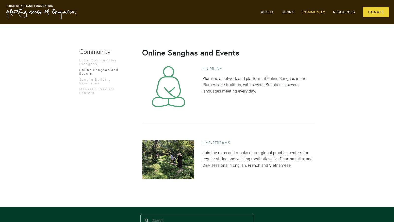 Plum Village Tradition – Online Sanghas (Thich Nhat Hanh community)