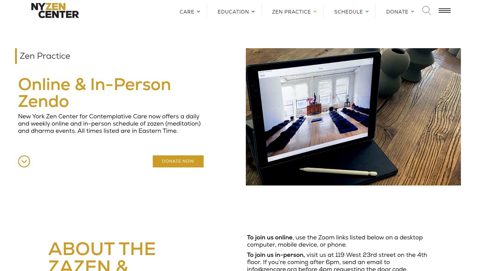 New York Zen Center for Contemplative Care (Online & In-Person Zendo)
