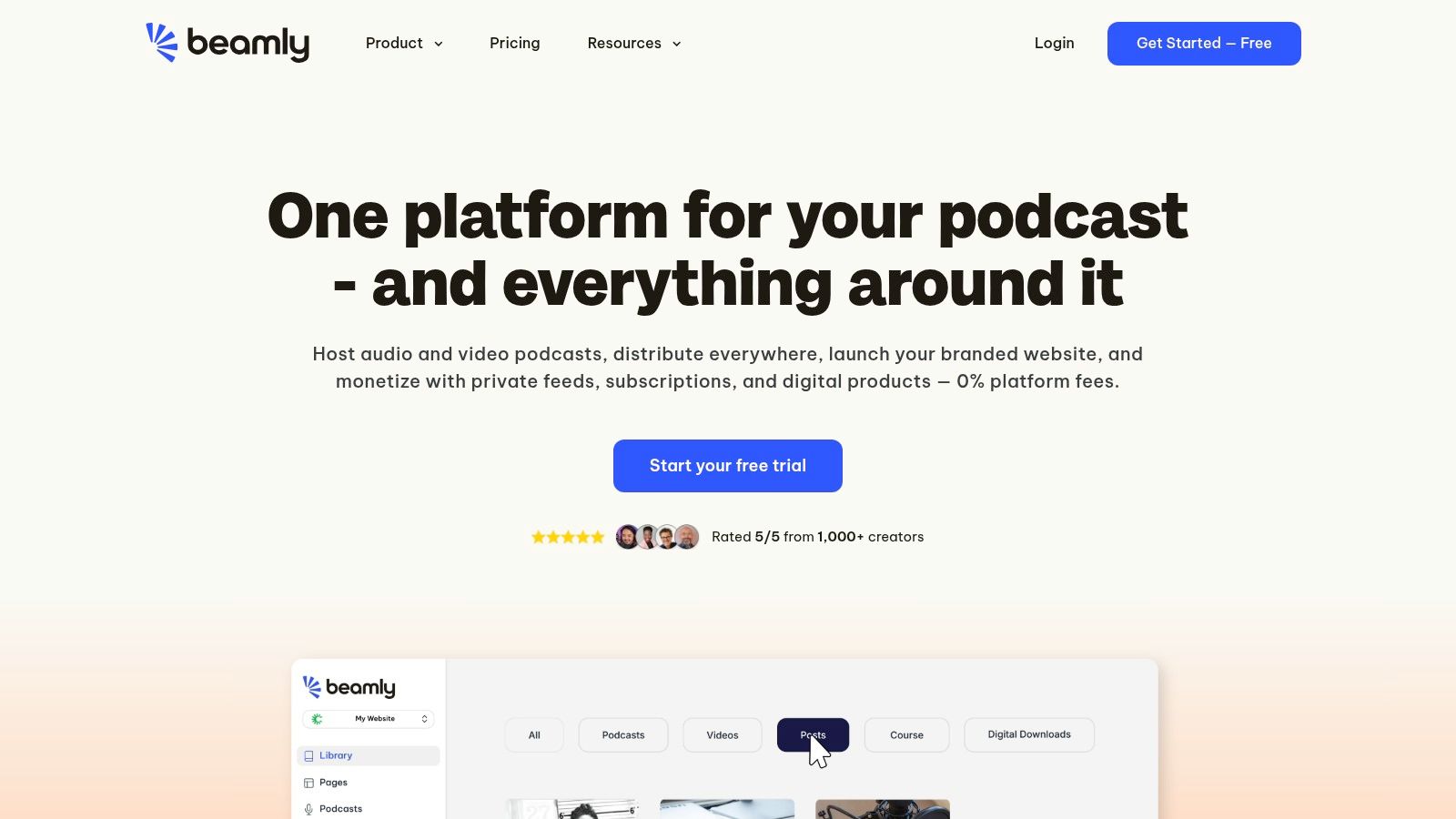 Beamly (formerly Podcastpage.io)