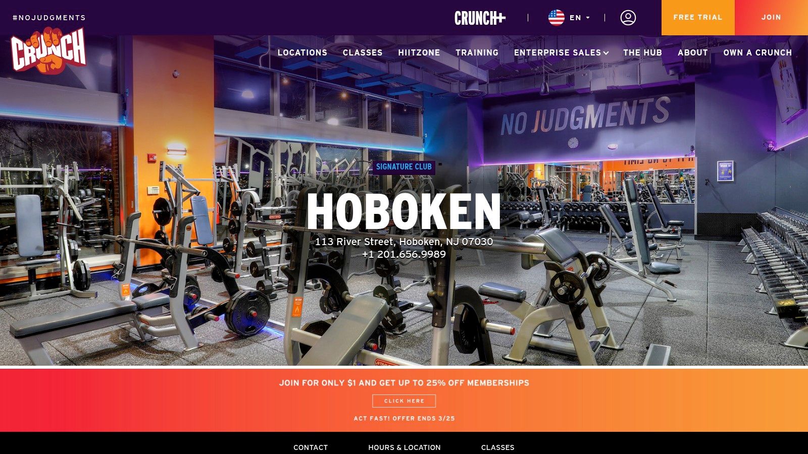 Crunch Fitness — Hoboken (Yoga classes within a full gym)
